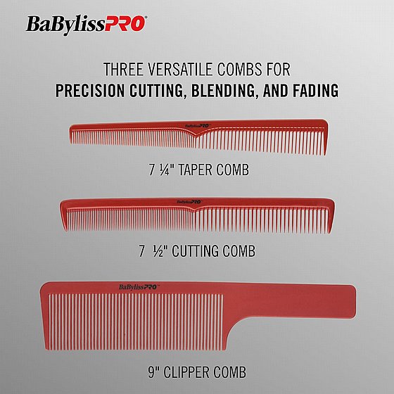 �� 3 ����� ������ �������� ��� ����� ��� ���� BabylissPRO Barberology Comb Set