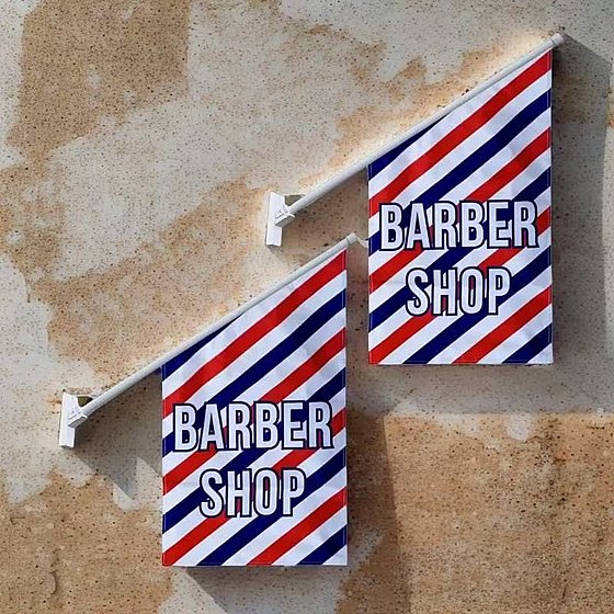 ��� ���� ��� ���� ���� Barber Shop Flag 