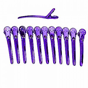 12 קליפסים ממתכת בצבע סגול 12 קליפסים ממתכת בצבע סגול