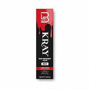 צבע חצי קבוע אדום לשיער KRAY Red מבית L3VEL3 צבע חצי קבוע אדום לשיער KRAY Red מבית L3VEL3