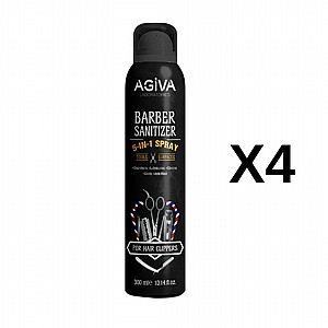 4 יחידות! ספריי חיטוי 5 ב 1 300 מ"ל Agiva Barber Sanitizer 5 in 1 Spray (300ml) 4 יחידות! ספריי חיטוי 5 ב 1 300 מ"ל Agiva Barber Sanitizer 5 in 1 Spray (300ml)