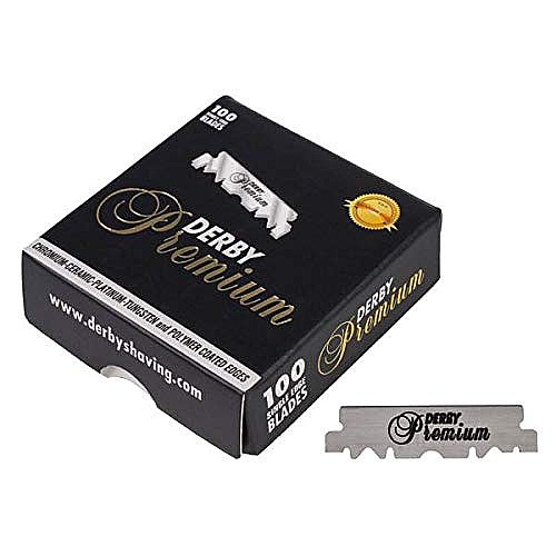 100 ������ ����� ���� ������� DERBY Barber Razor Cutting Premium