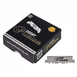 100 ������ ����� ���� ������� DERBY Barber Razor Cutting Premium