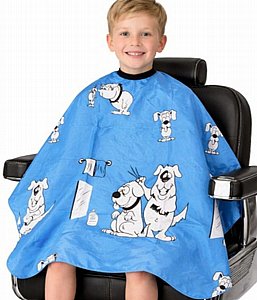 חלוק תספורת לילדים עם הדפס כלבים BarberPRO BP7872 חלוק תספורת לילדים עם הדפס כלבים BarberPRO BP7872
