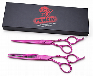�� ������� 6 ����' ������ Monkey Professional Scissors SET TK6 PINK